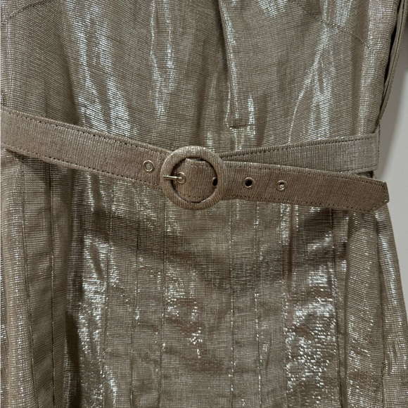 Anna Sui silvery Metallic Linen Blend Dress size 0 - Picture 3 of 12